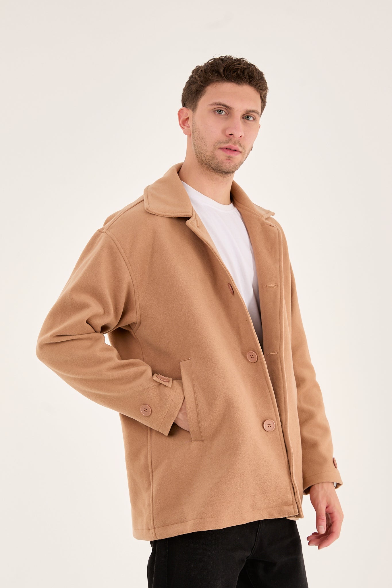 Men’s Wool Look Shirt Jacket-X-2027