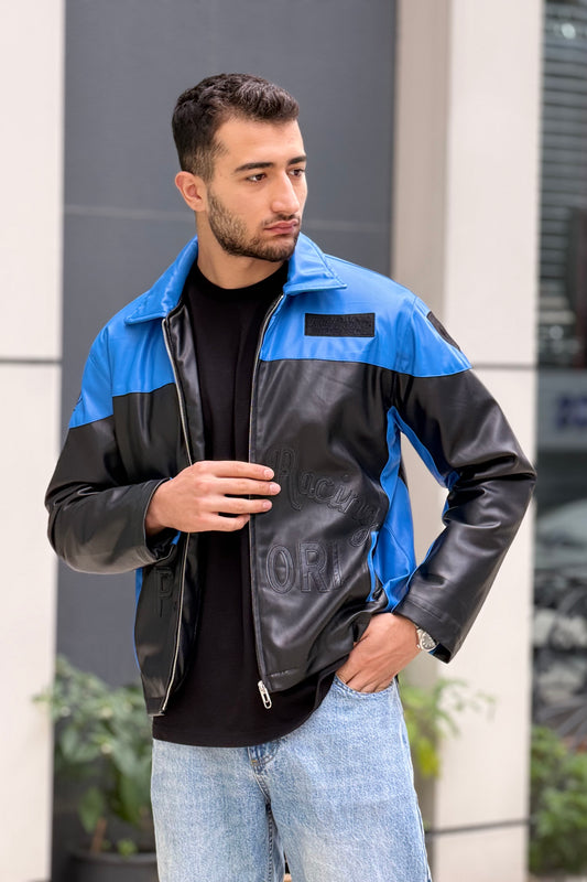 Men’s Faux Leather Biker Jacket – X-2024