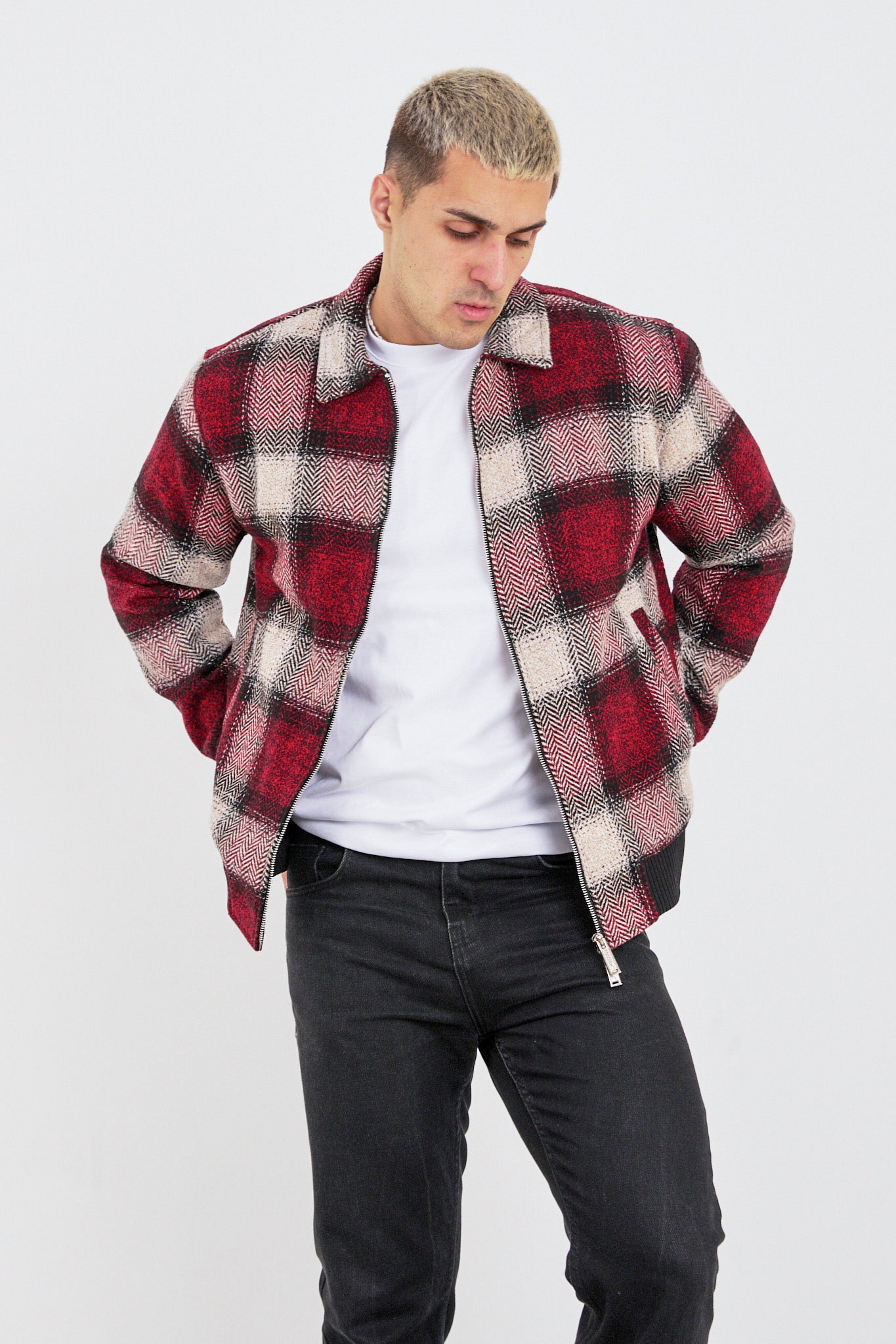 Men’s Zip-Up Bomber Jacket – Casual Streetwear - X-2038