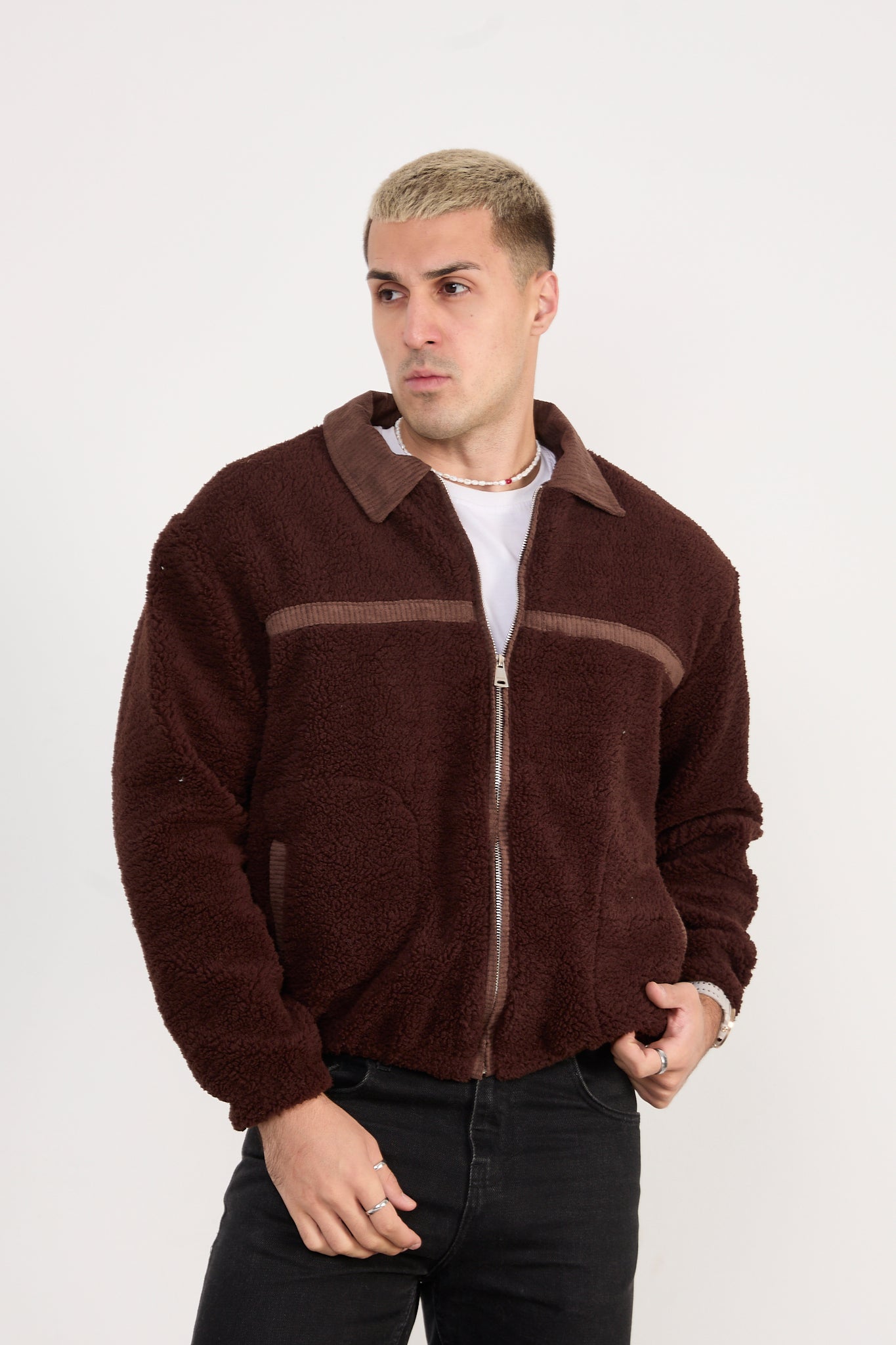 Men’s Fleece Zip Jacket – Soft & Warm Casual Wear-X-2042