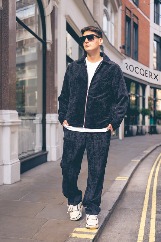 Unisex Velour Tracksuit – Zip Jacket & Trousers Set – X-3002