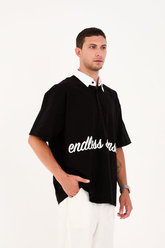 Embroidered Half Placket T-Shirt R-5858