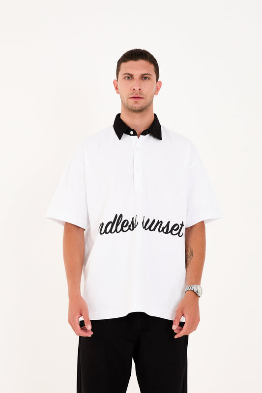 Embroidered Half Placket T-Shirt R-5858
