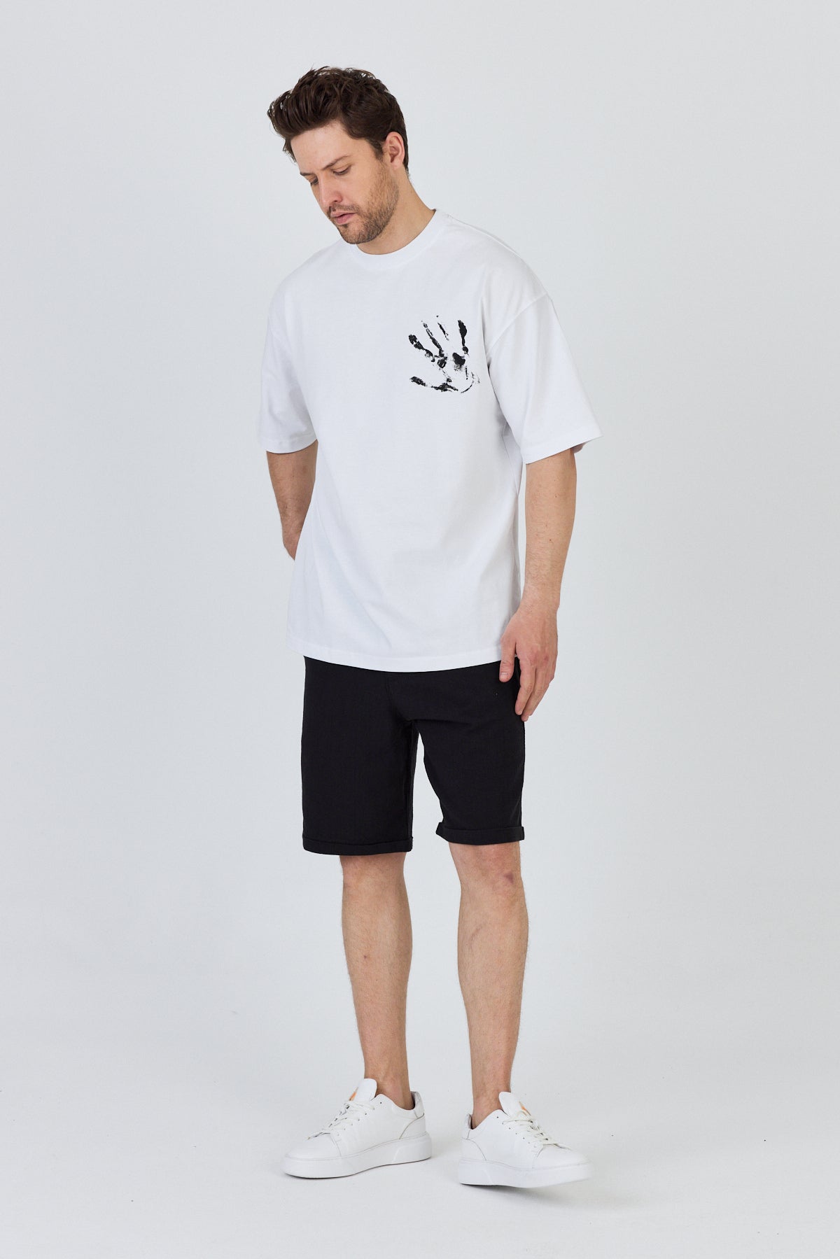Front & Back Print Detail T-Shirt R-5863