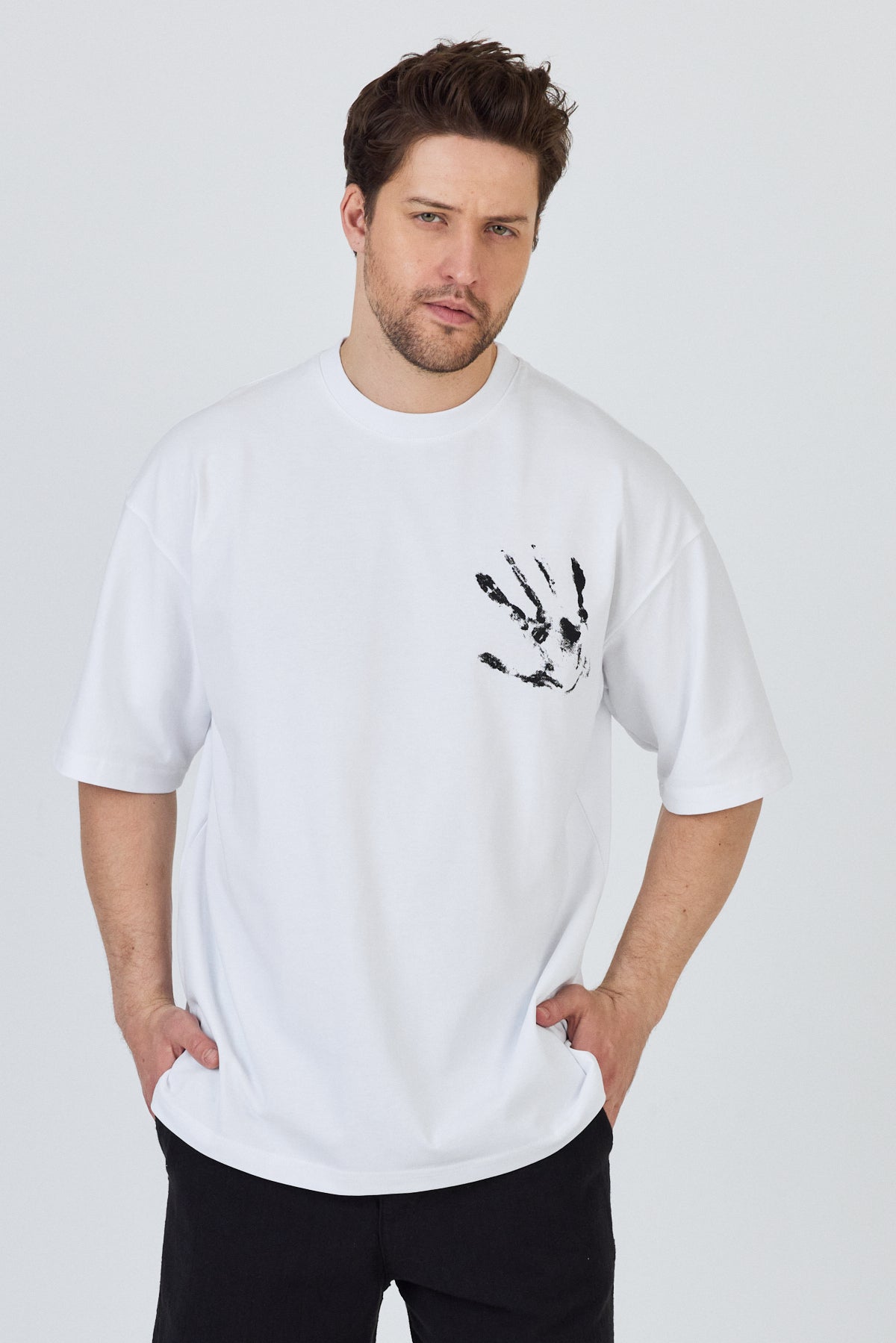 Front & Back Print Detail T-Shirt R-5863
