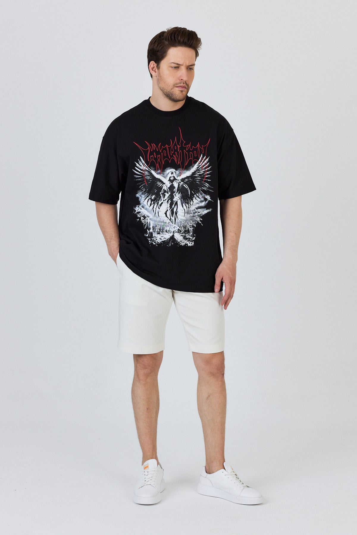 Front Print Cotton T-Shirt R-5859
