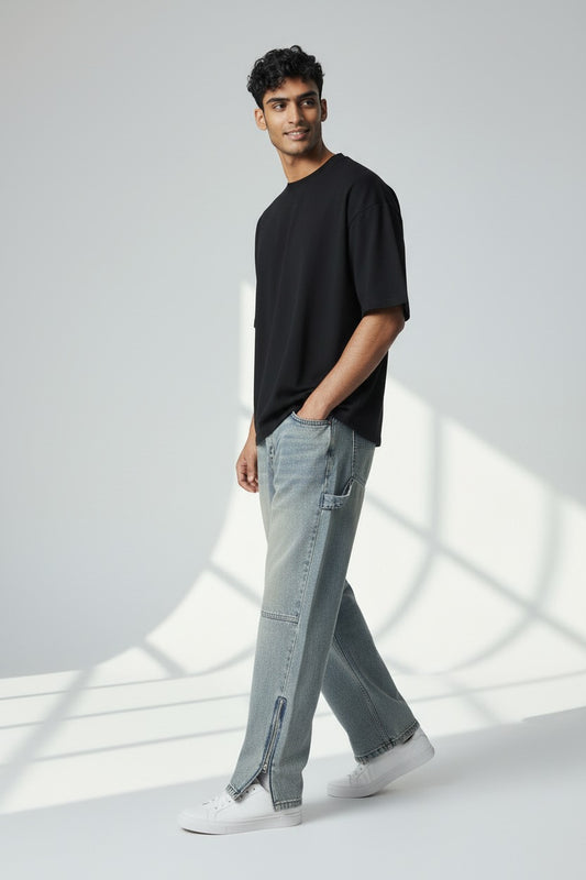 Men’s Brown Carpenter Detail Denim Jeans – T-2884