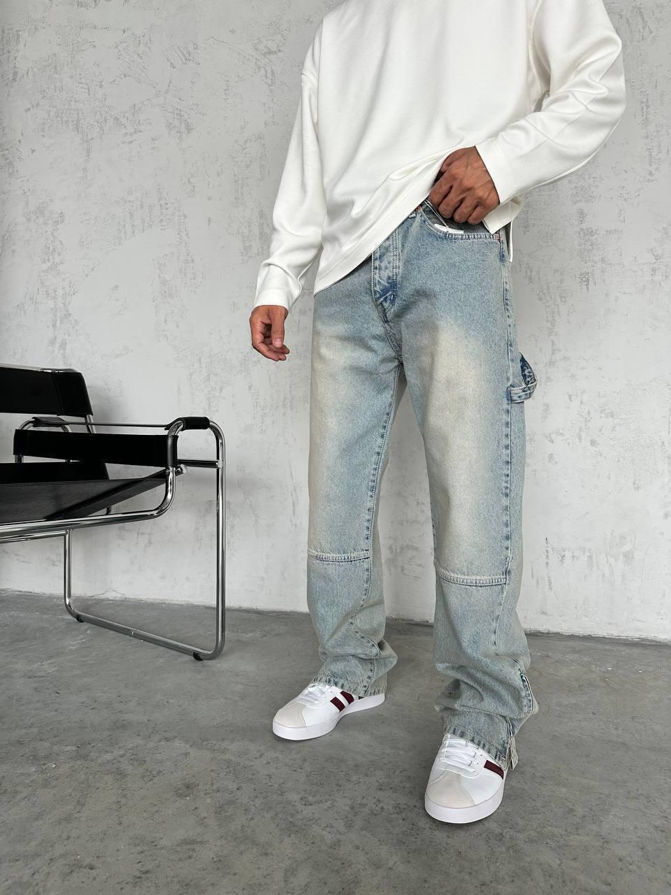 Men’s Brown Carpenter Detail Denim Jeans – T-2884