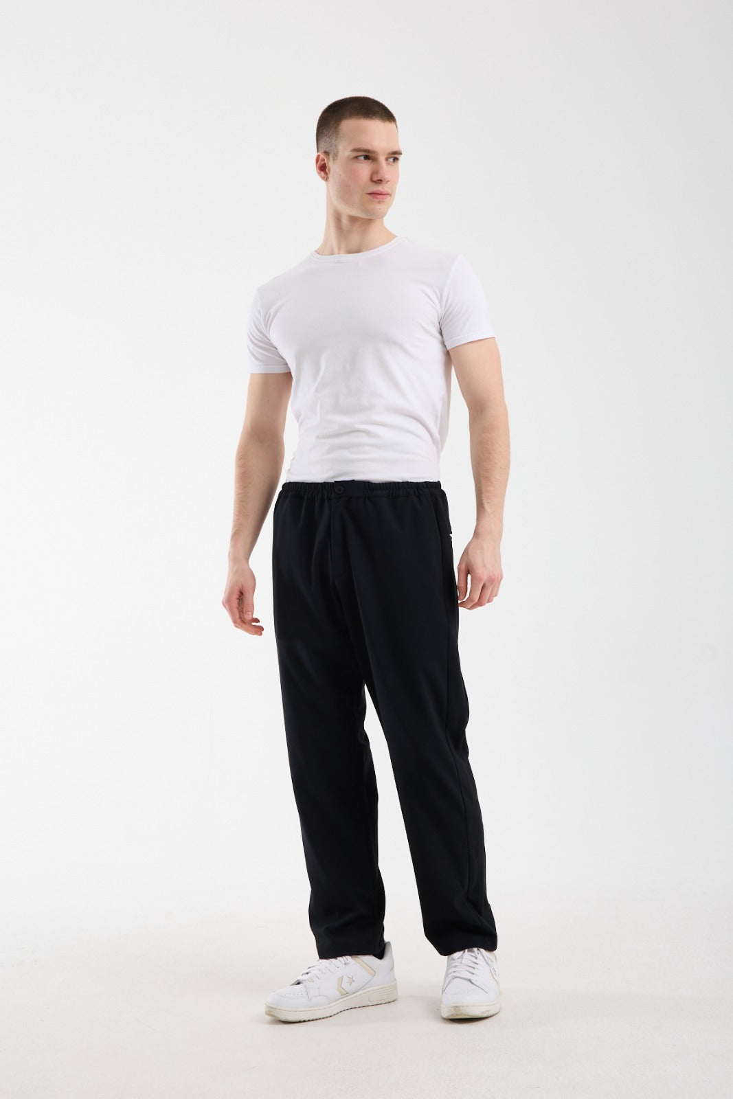 Men’s Elastic Waist Tailored Trousers – Modern Relaxed Fit Pants X-1012