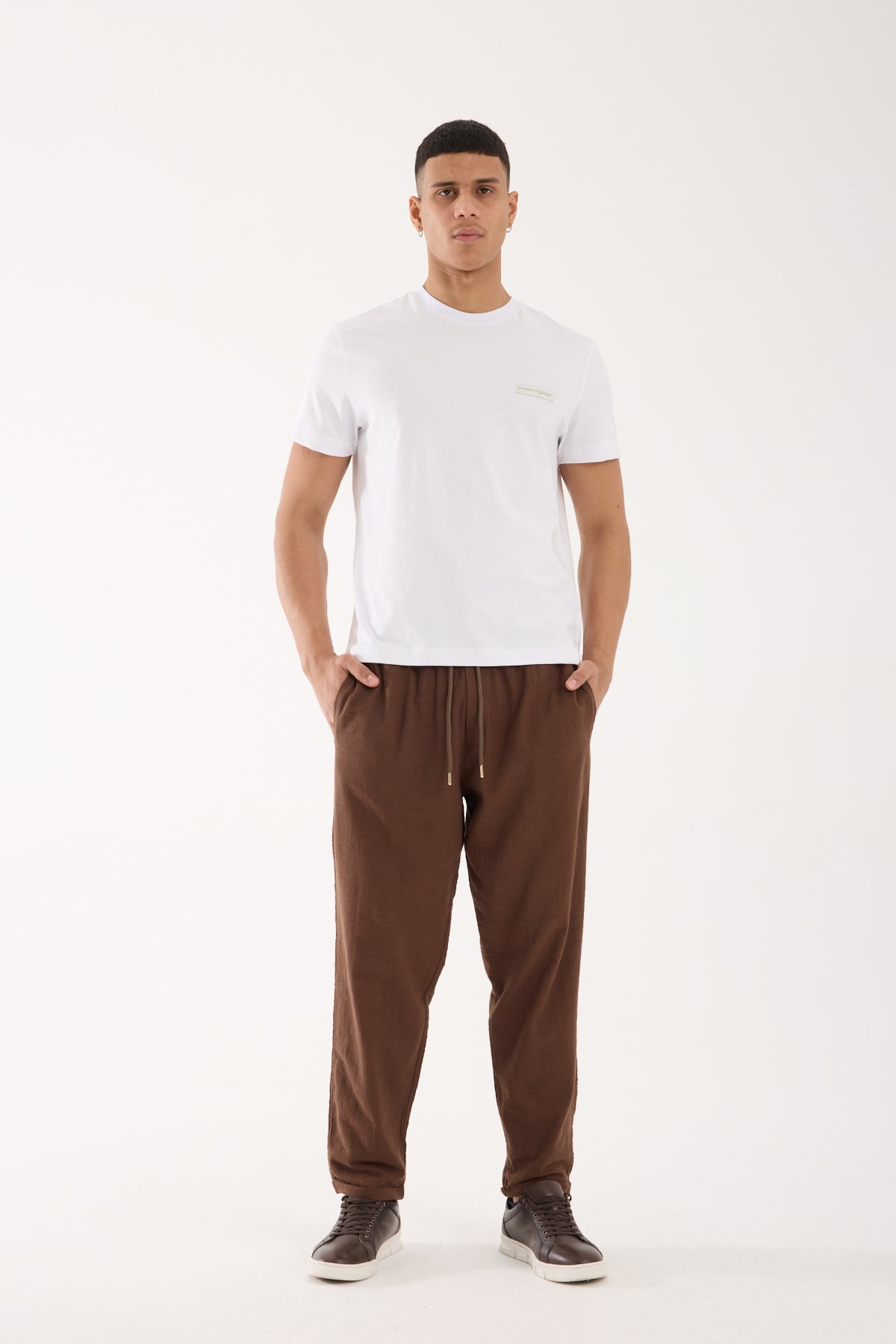 Double Cuff Linen Pants – 100% Cotton Linen R-4222