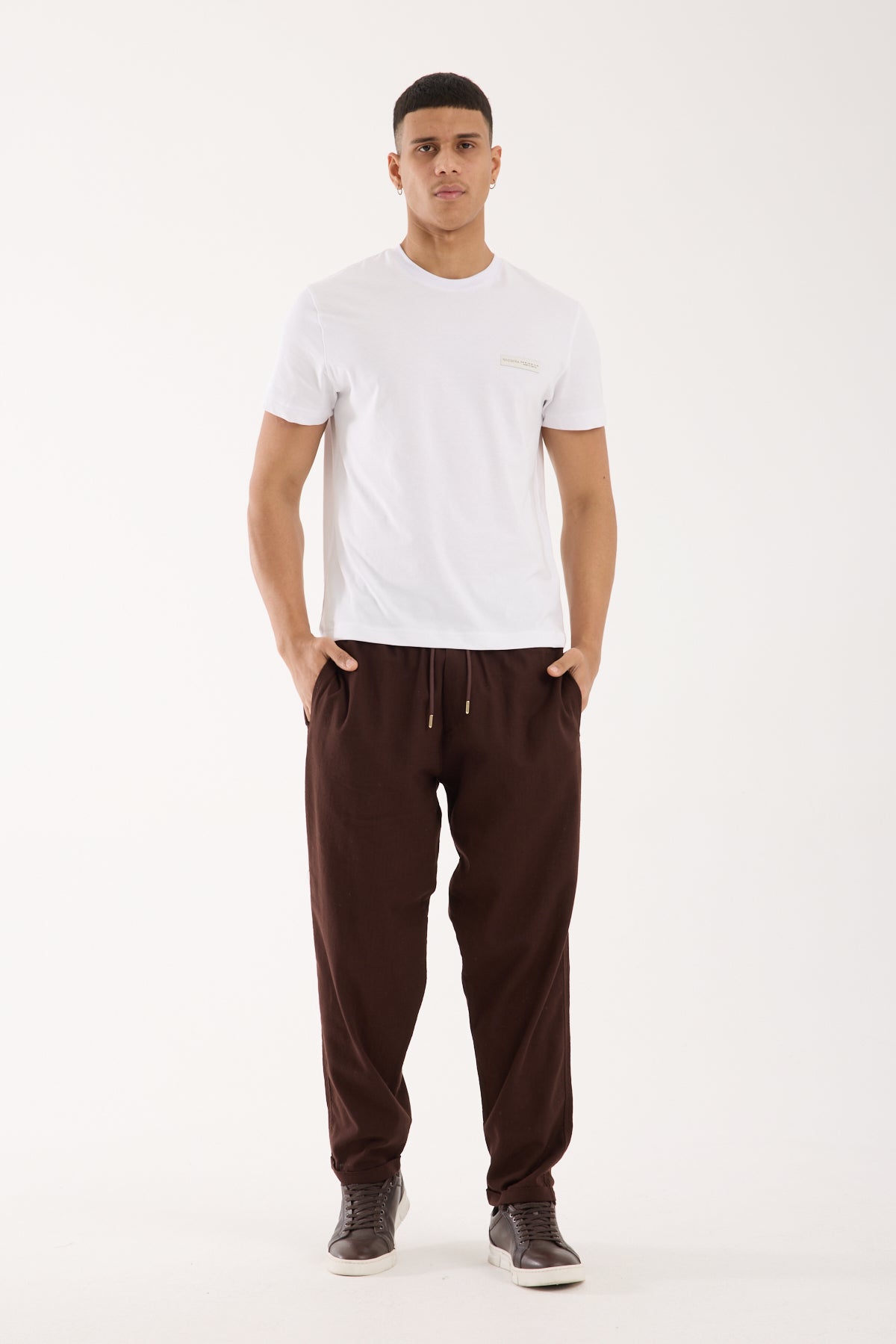 Double Cuff Linen Pants – 100% Cotton Linen R-4222