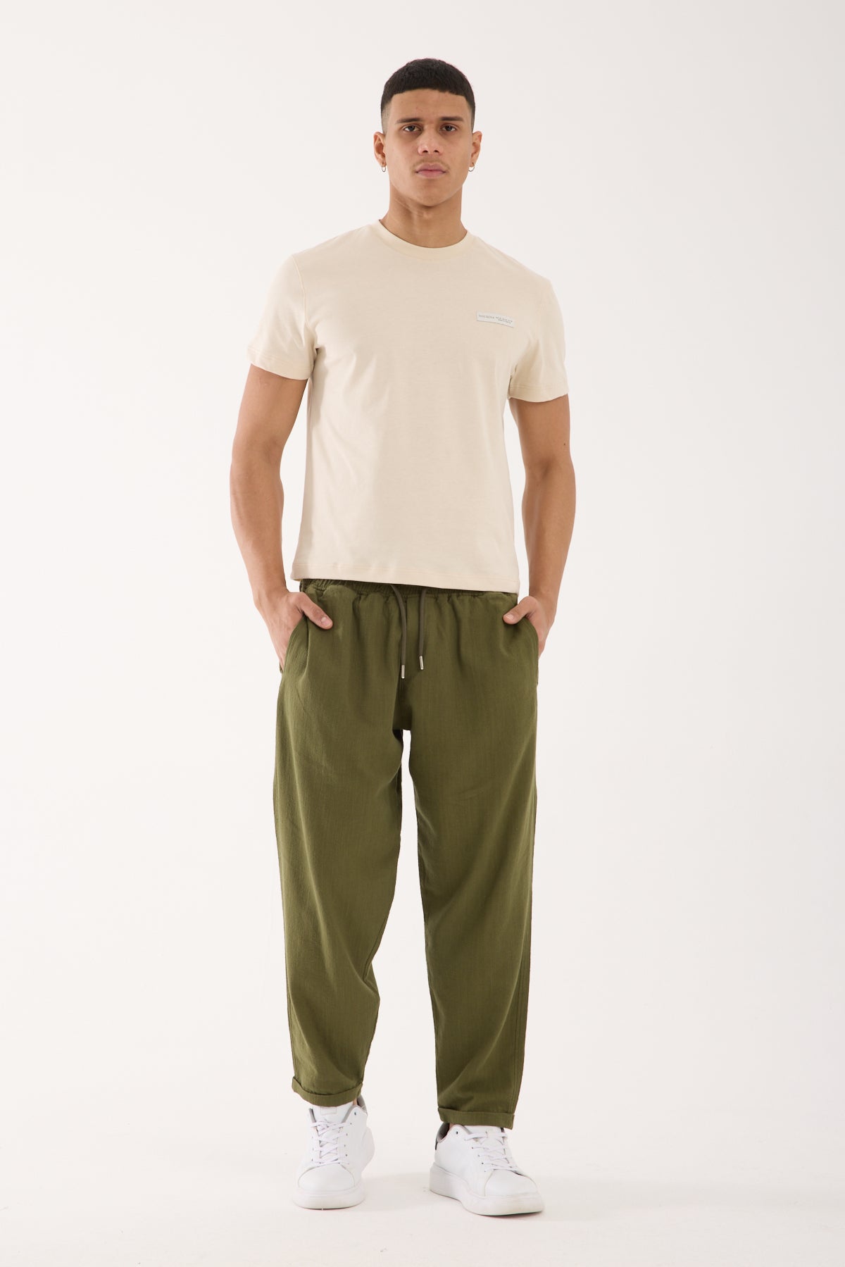 Double Cuff Linen Pants – 100% Cotton Linen R-4222