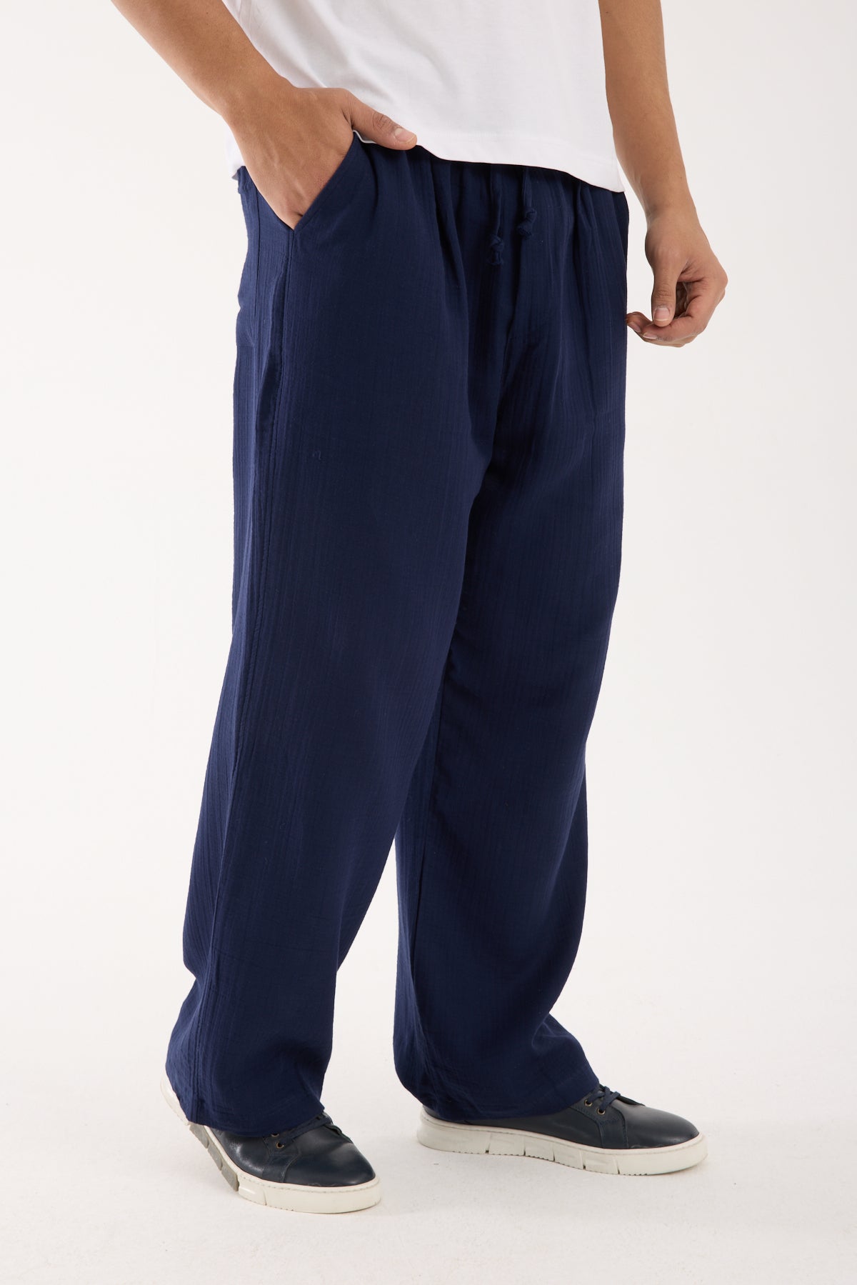R-4437 Elastic Waist Muslin Pants – 100% Cotton Muslin