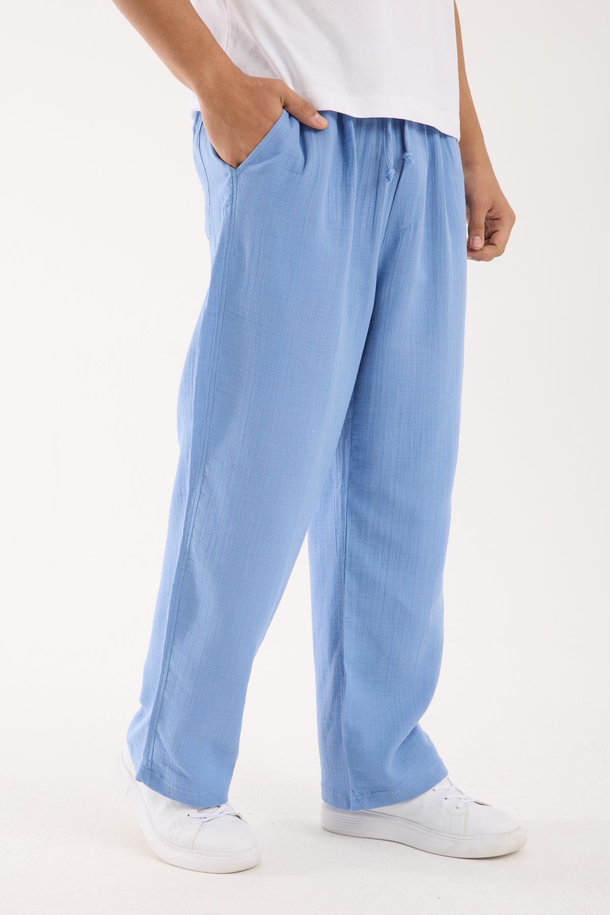R-4437 Elastic Waist Muslin Pants – 100% Cotton Muslin