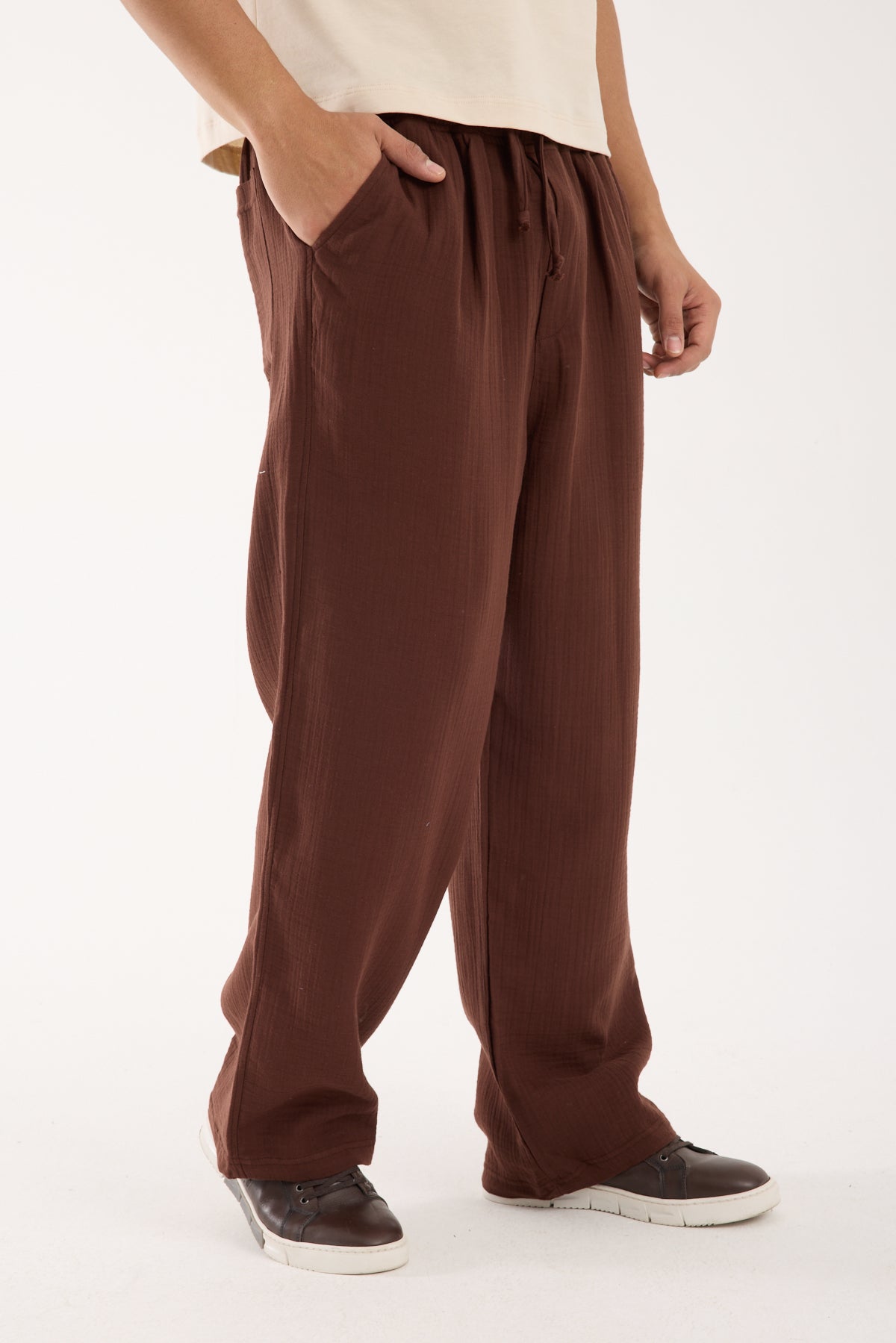 R-4437 Elastic Waist Muslin Pants – 100% Cotton Muslin