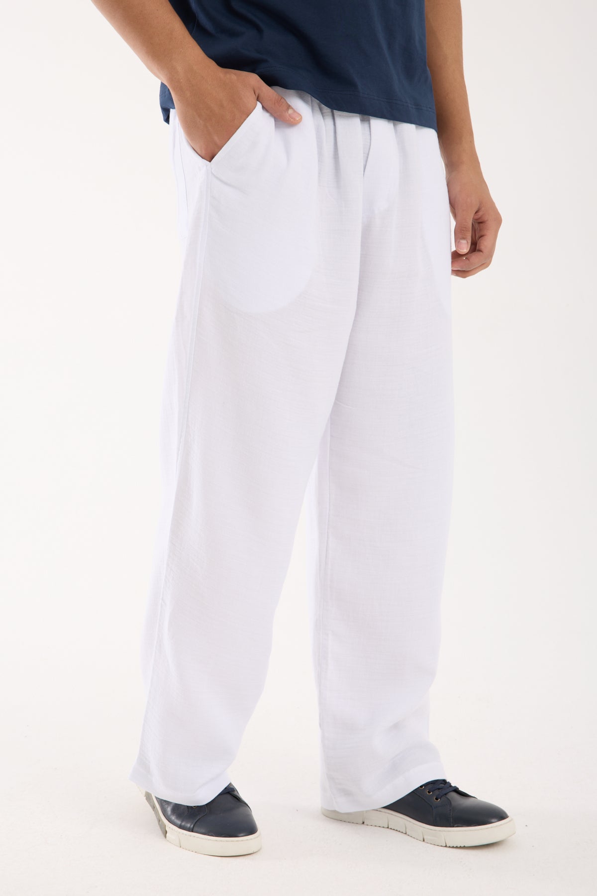 R-4437 Elastic Waist Muslin Pants – 100% Cotton Muslin