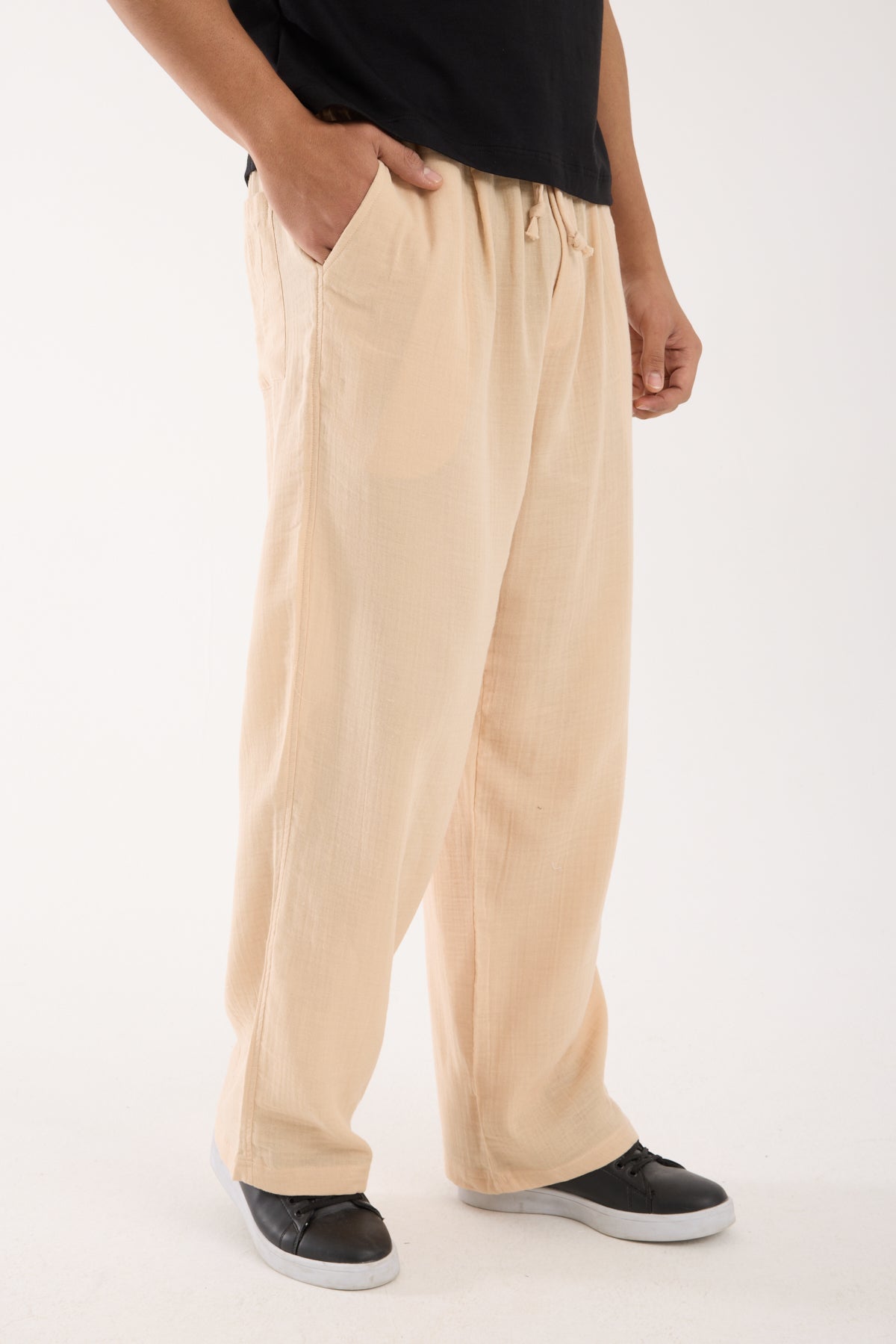R-4437 Elastic Waist Muslin Pants – 100% Cotton Muslin