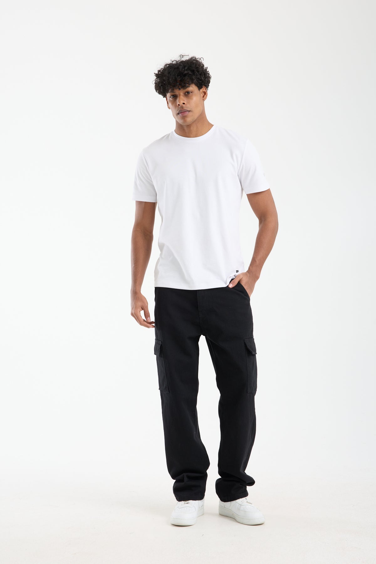 Men’s Black Cargo Denim Jeans-T-2225