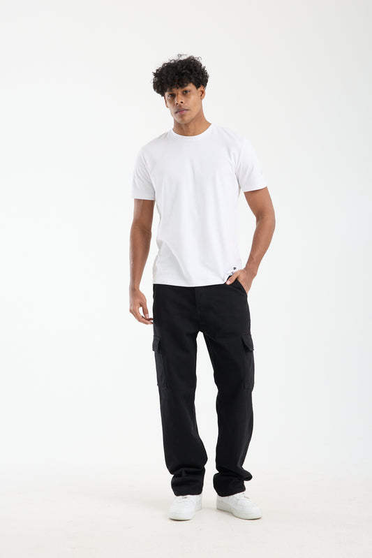 Men’s Black Cargo Denim Jeans-T-2225