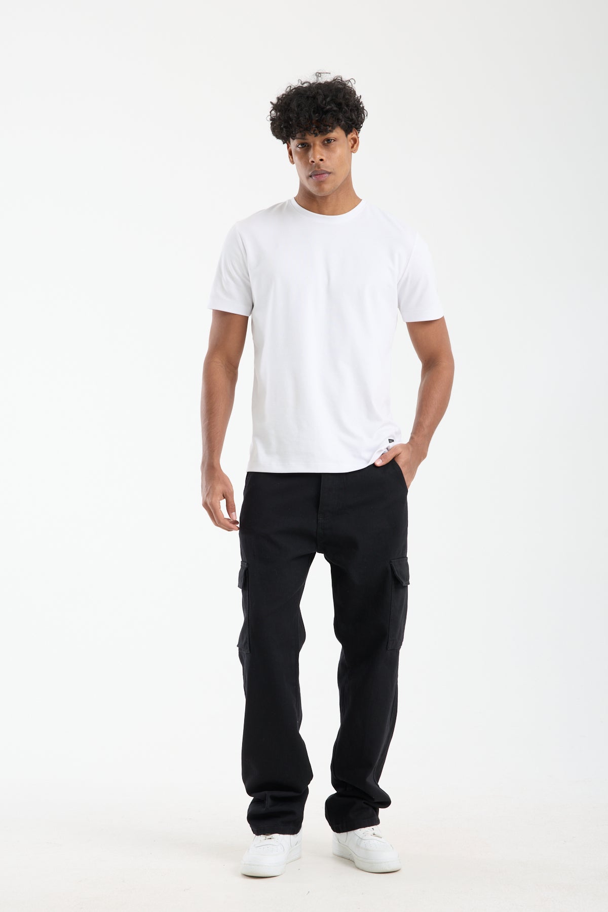 Men’s Black Cargo Denim Jeans-T-2225