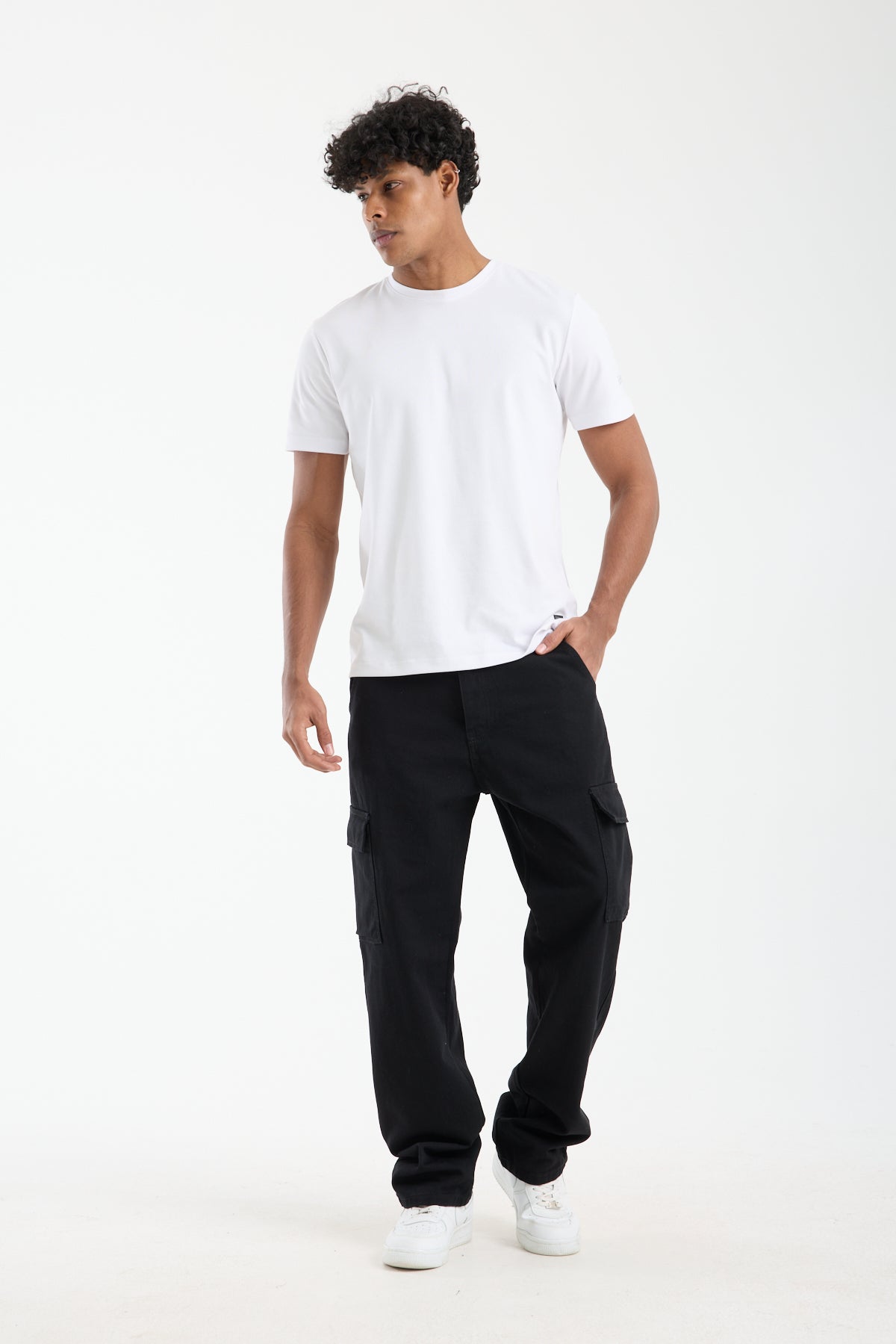 Men’s Black Cargo Denim Jeans-T-2225