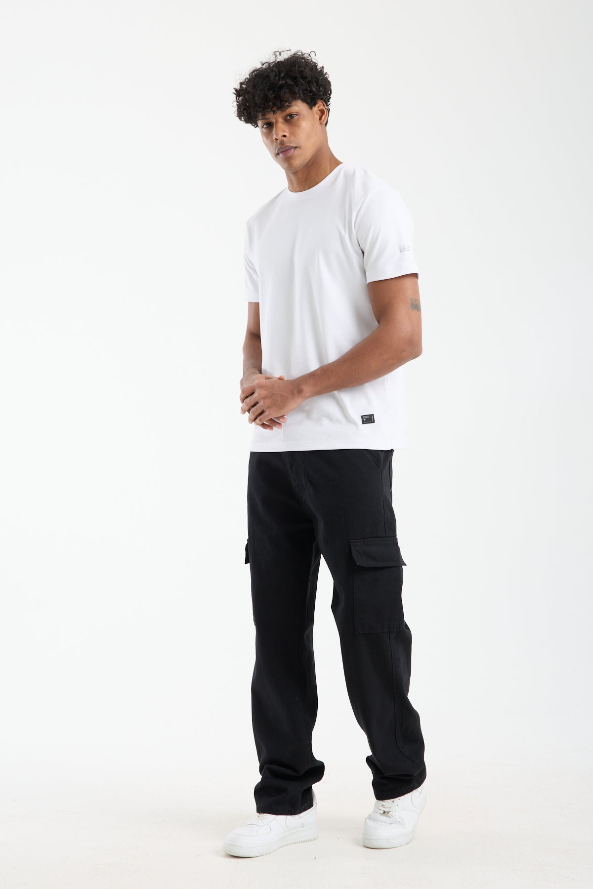 Men’s Black Cargo Denim Jeans-T-2225