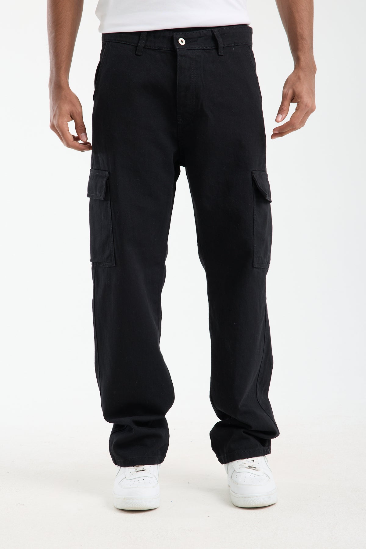 Men’s Black Cargo Denim Jeans-T-2225