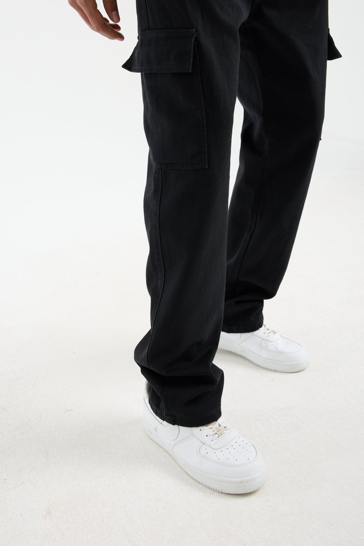 Men’s Black Cargo Denim Jeans-T-2225