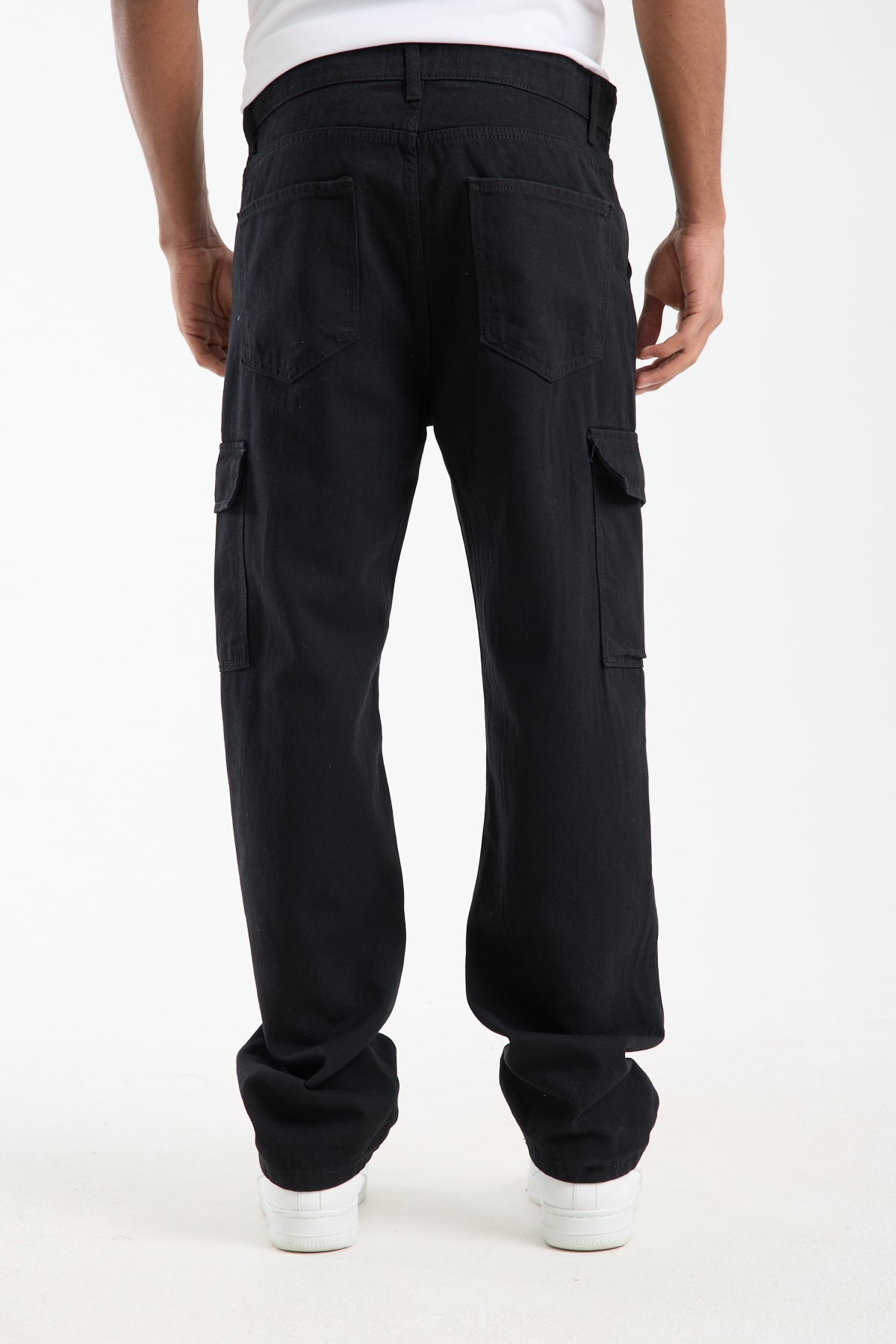 Men’s Black Cargo Denim Jeans-T-2225