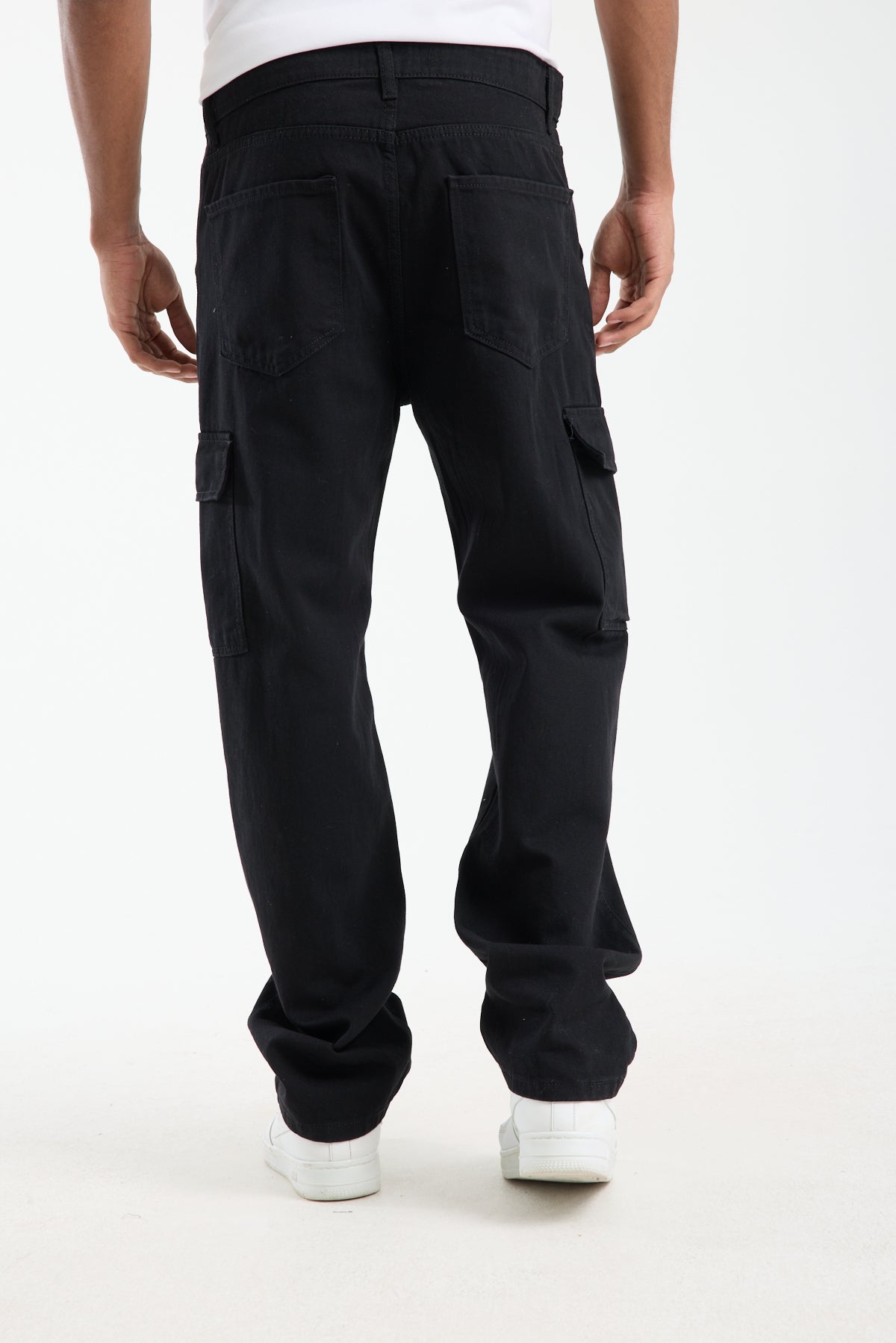 Men’s Black Cargo Denim Jeans-T-2225