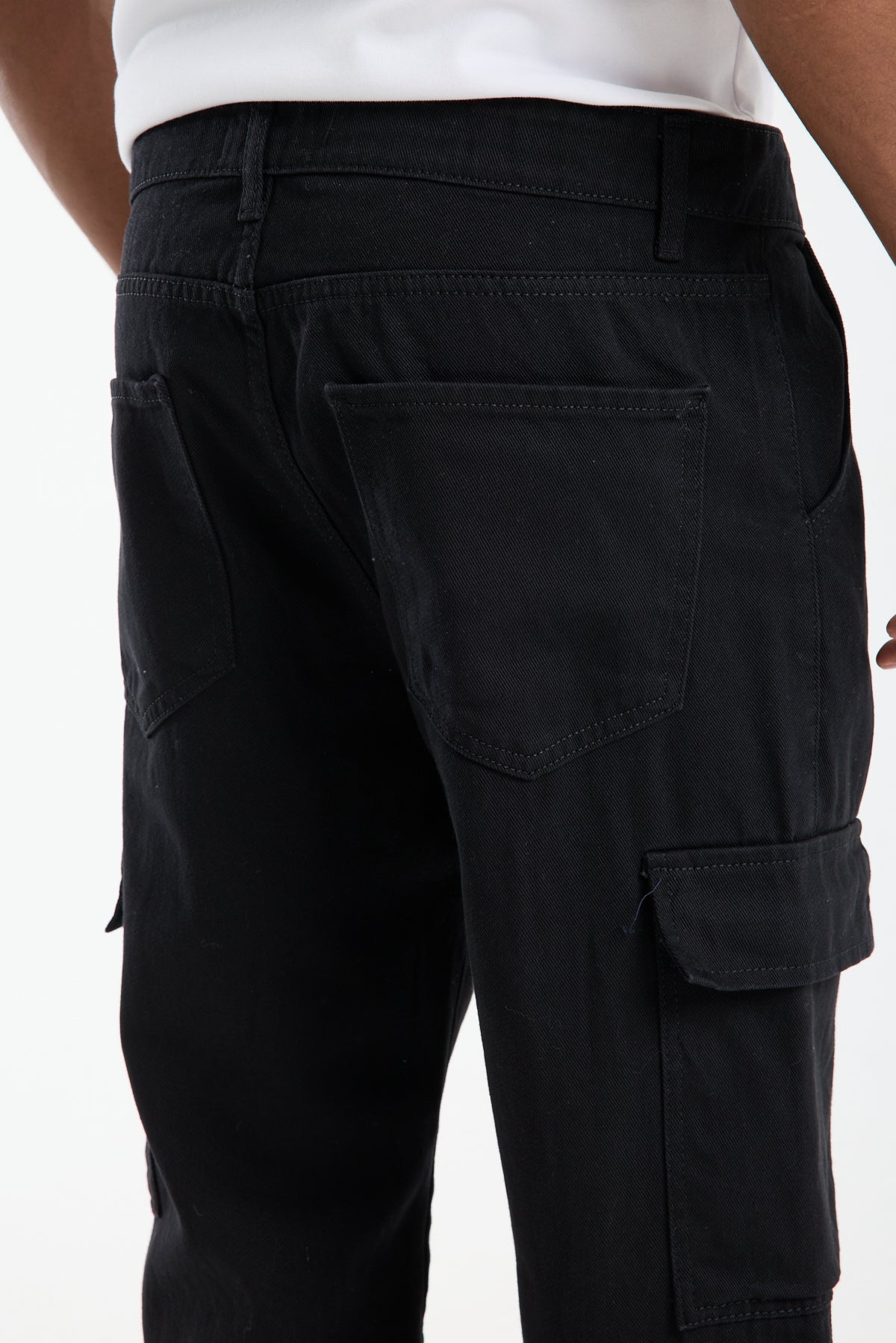 Men’s Black Cargo Denim Jeans-T-2225