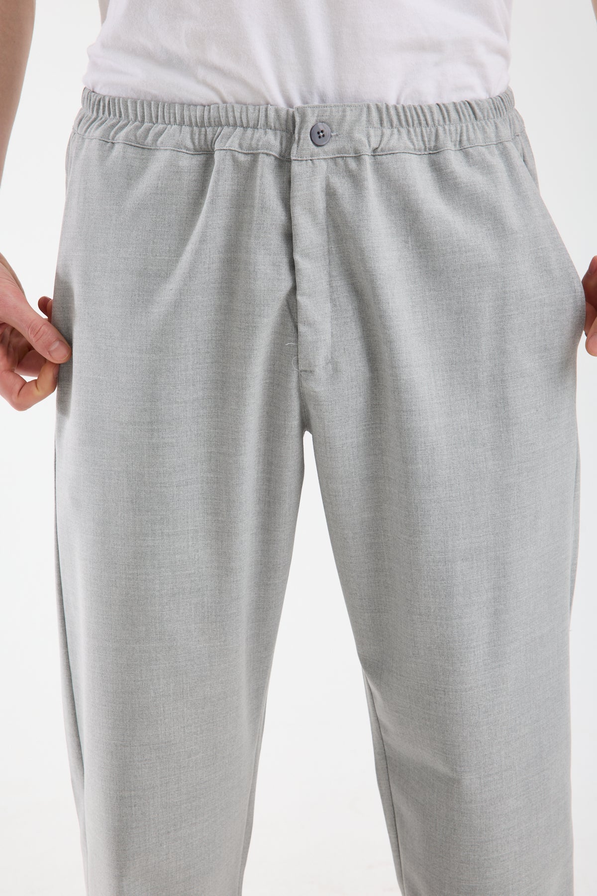 Men’s Elastic Waist Tailored Trousers – Modern Relaxed Fit Pants X-1012