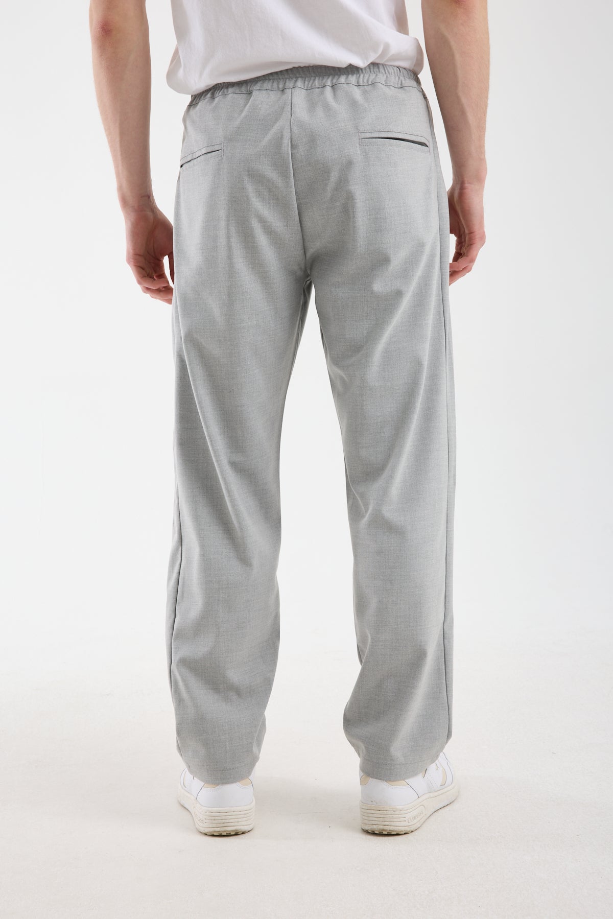 Men’s Elastic Waist Tailored Trousers – Modern Relaxed Fit Pants X-1012