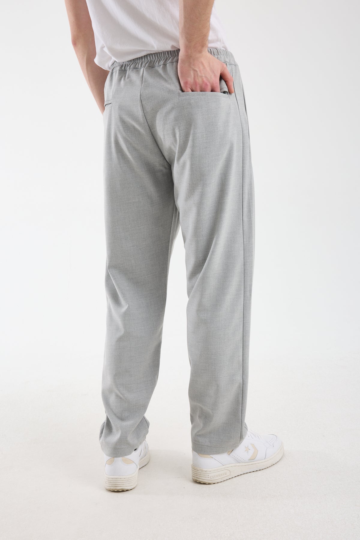 Men’s Elastic Waist Tailored Trousers – Modern Relaxed Fit Pants X-1012