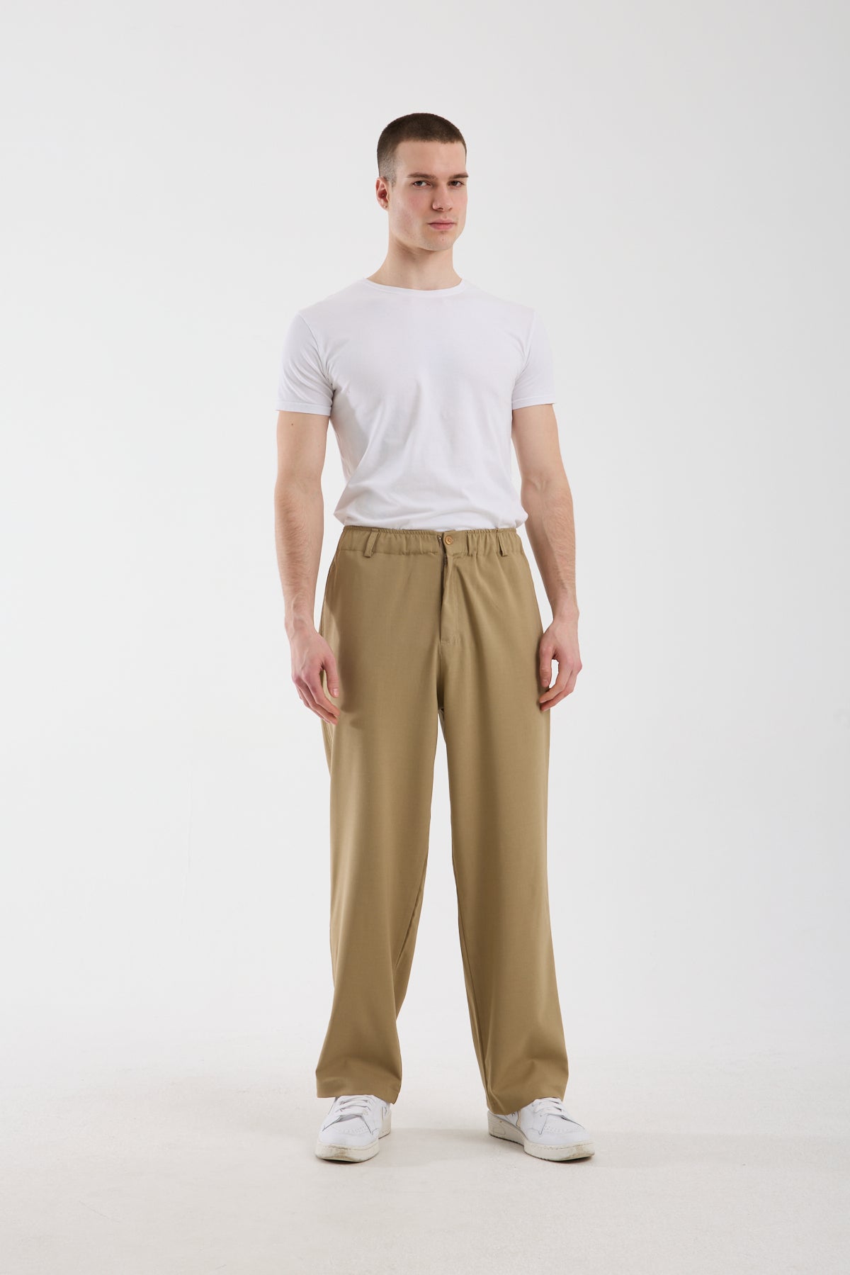 Men’s Trousers with Zipper and Elastic Waistband – Modern Relaxed Fit Pants X-1010