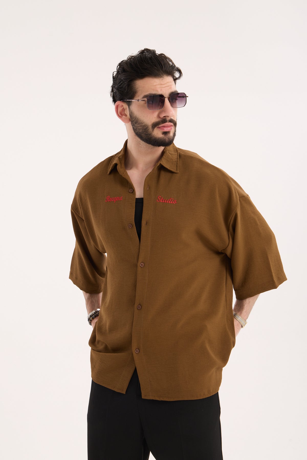 Oversized Aerobin Shirt with Embroidery X-0018