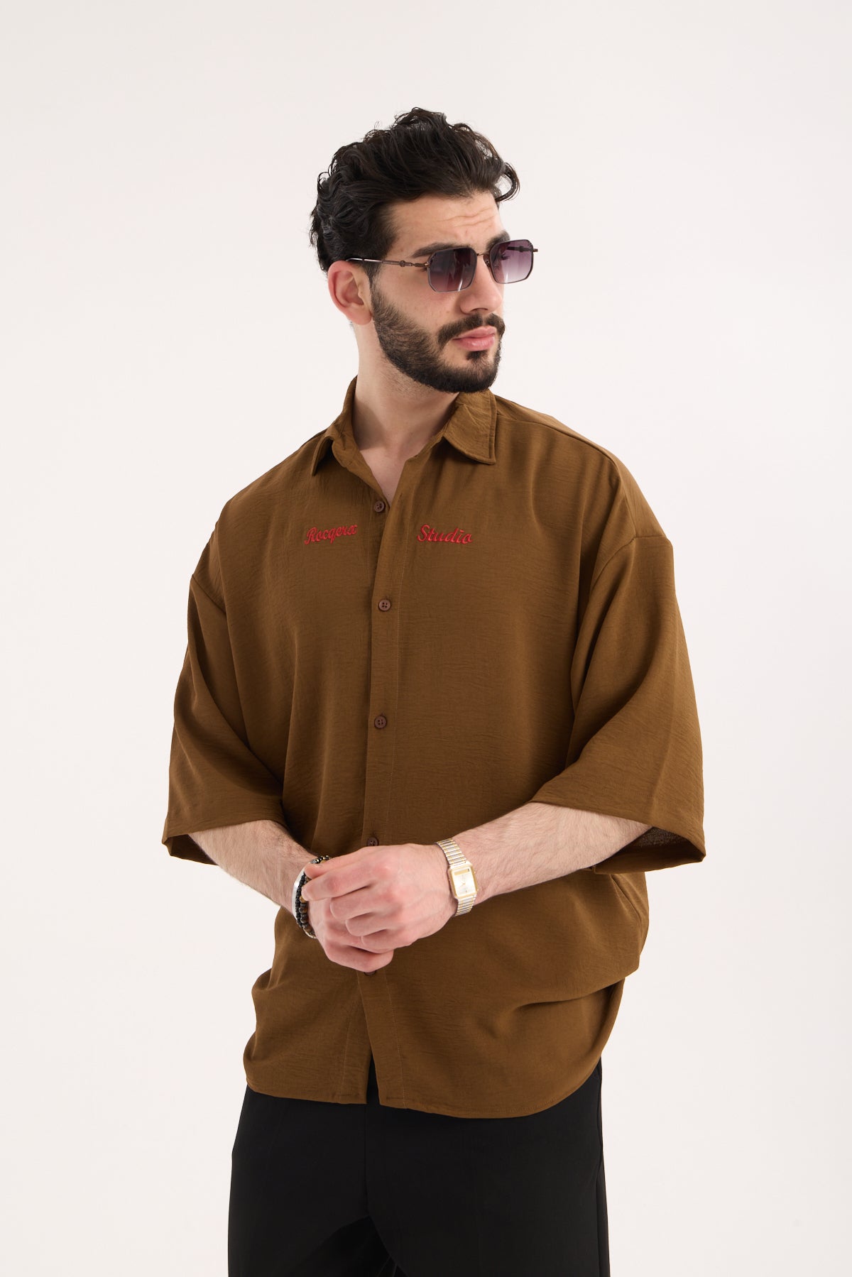 Oversized Aerobin Shirt with Embroidery X-0018