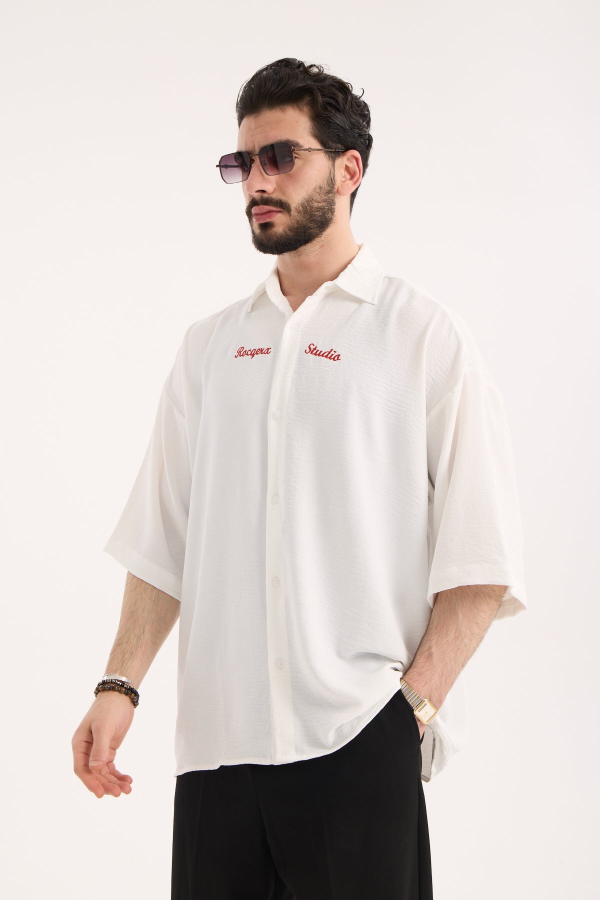 Oversized Aerobin Shirt with Embroidery X-0018