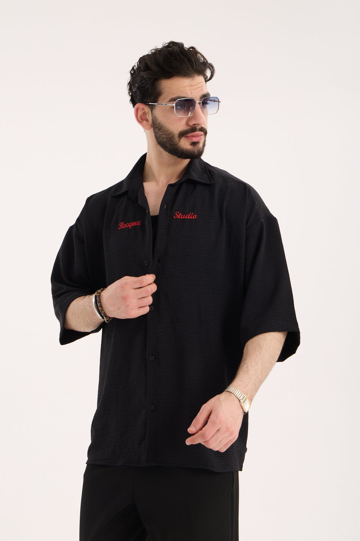 Oversized Aerobin Shirt with Embroidery X-0018