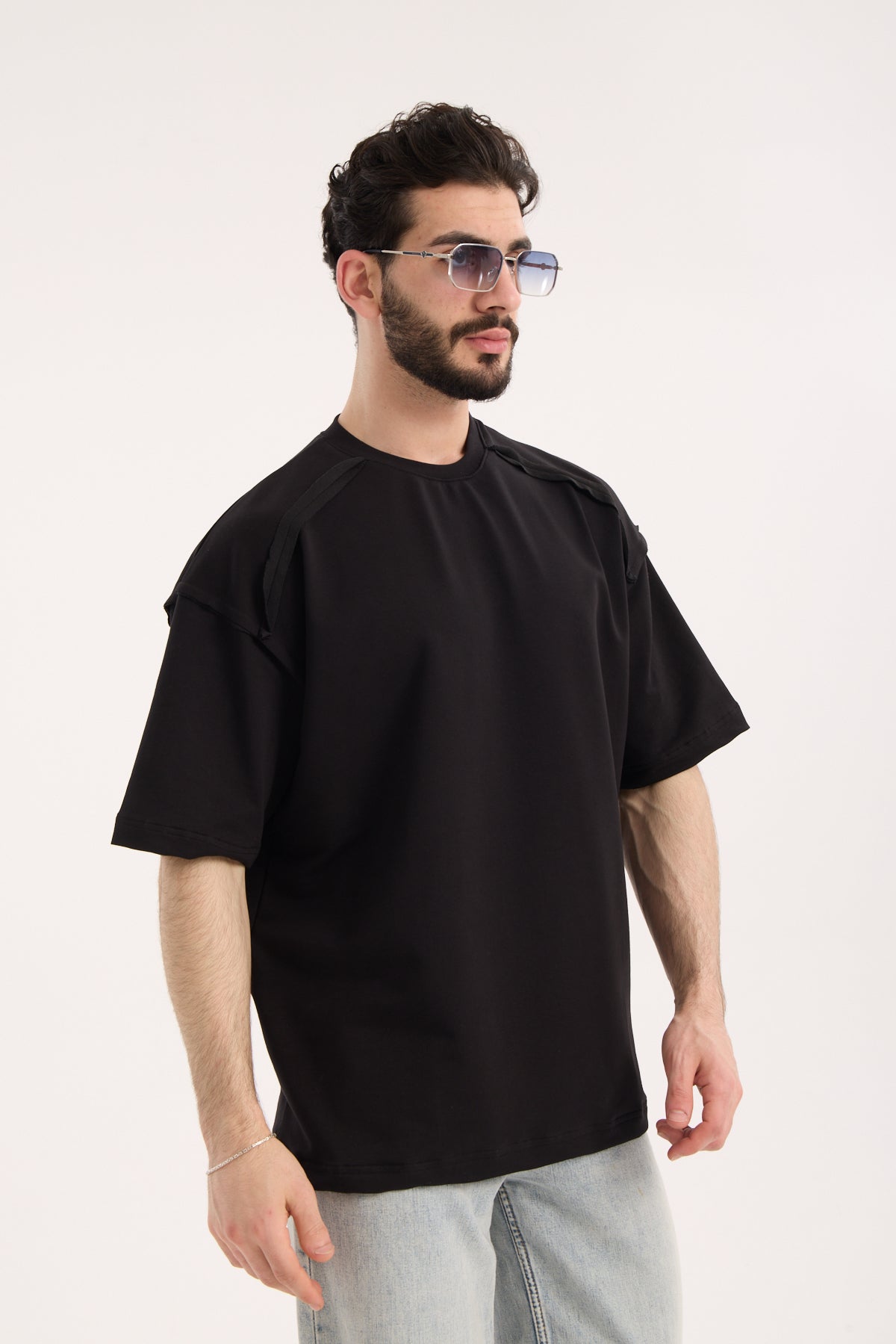 Paneled T-Shirt with Contrast Stitching – X-4012