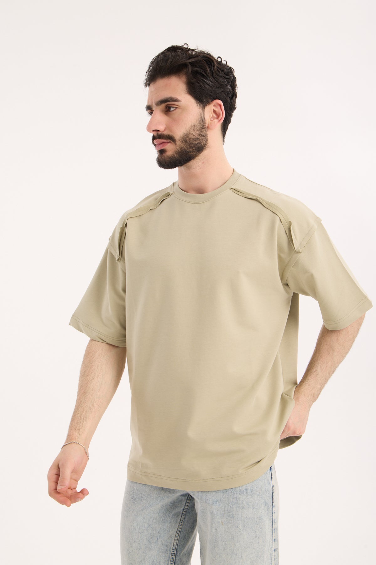 Paneled T-Shirt with Contrast Stitching – X-4012