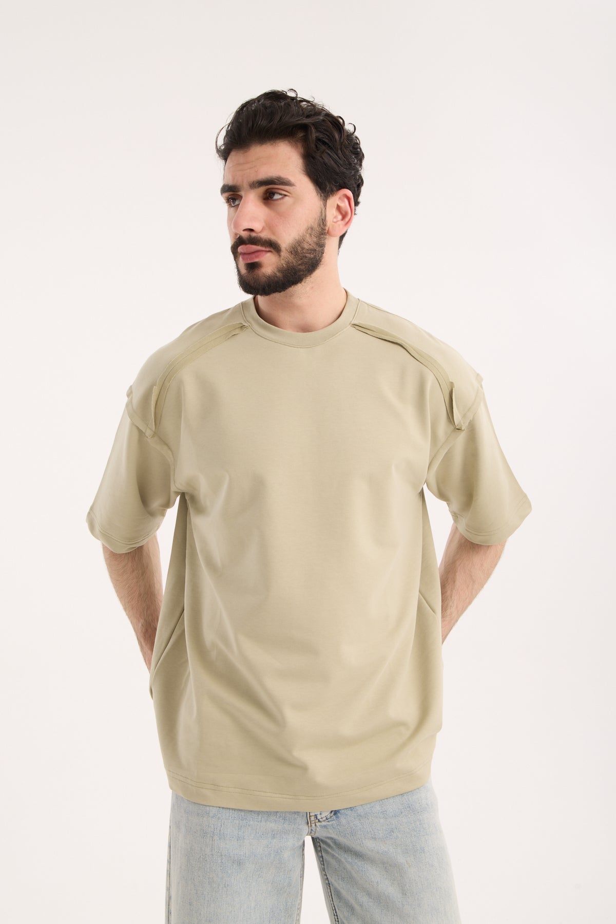 Paneled T-Shirt with Contrast Stitching – X-4012