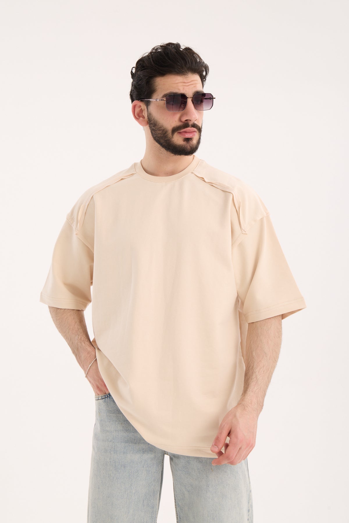 Paneled T-Shirt with Contrast Stitching – X-4012