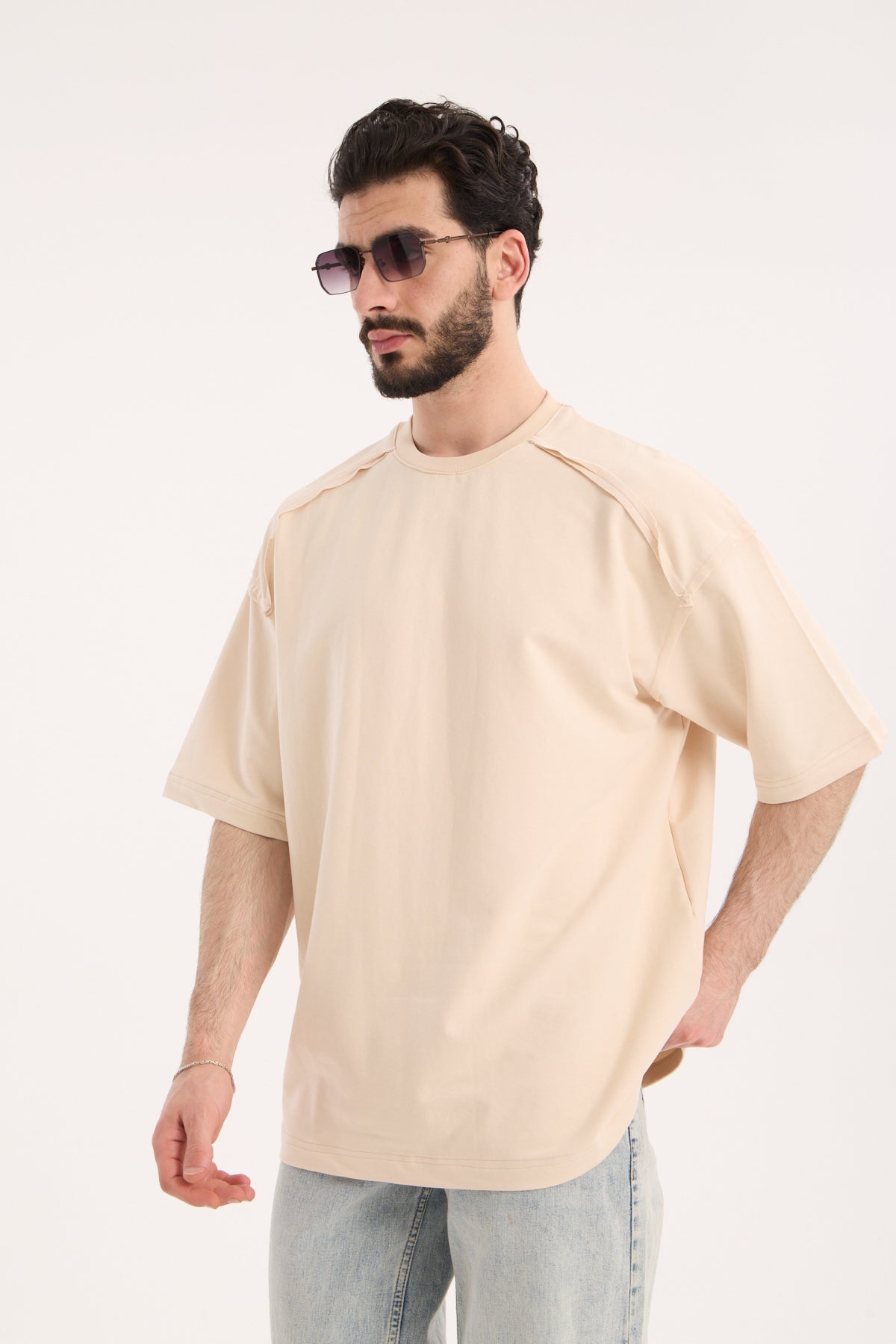 Paneled T-Shirt with Contrast Stitching – X-4012