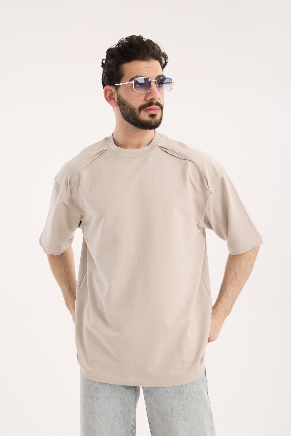 Paneled T-Shirt with Contrast Stitching – X-4012