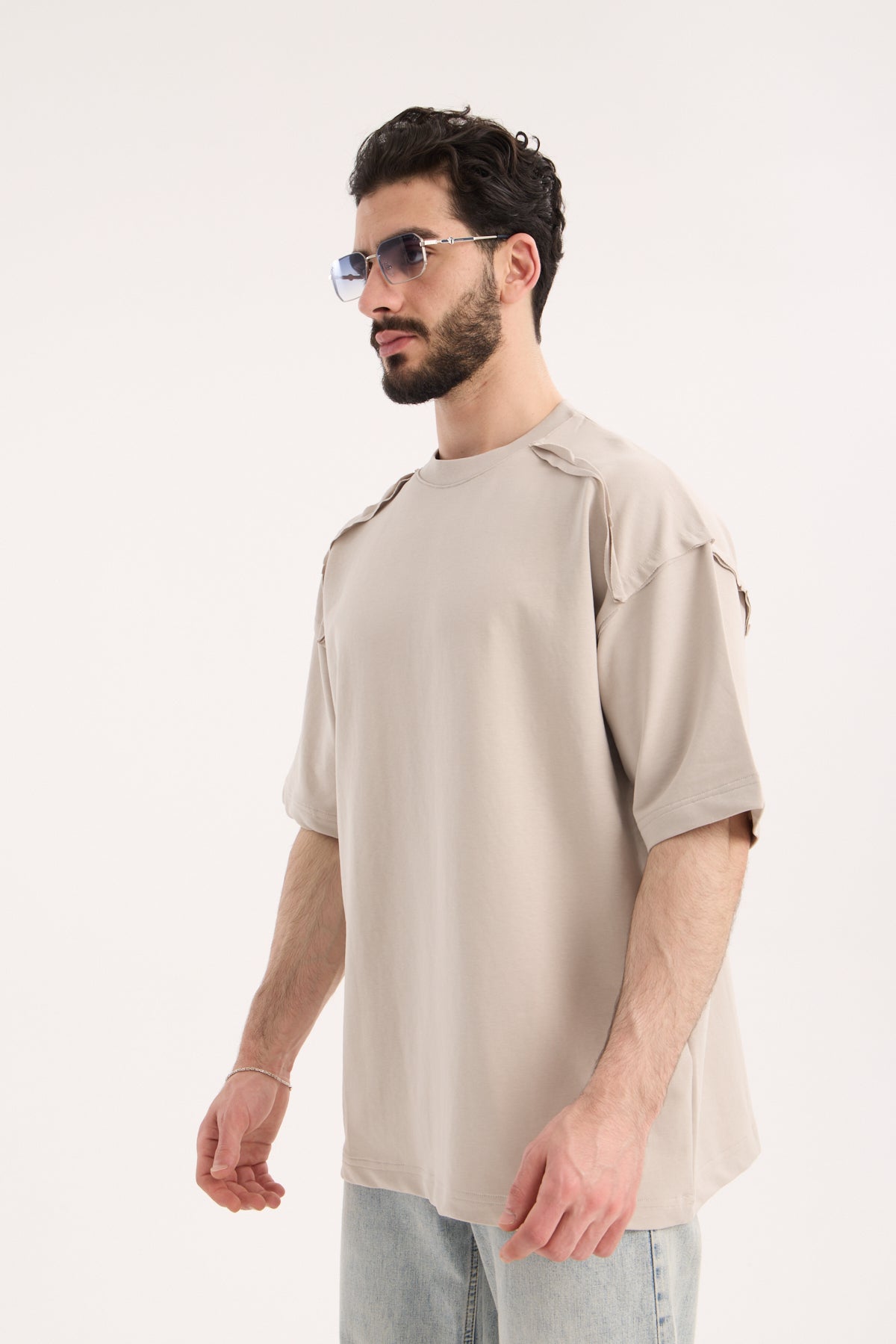 Paneled T-Shirt with Contrast Stitching – X-4012
