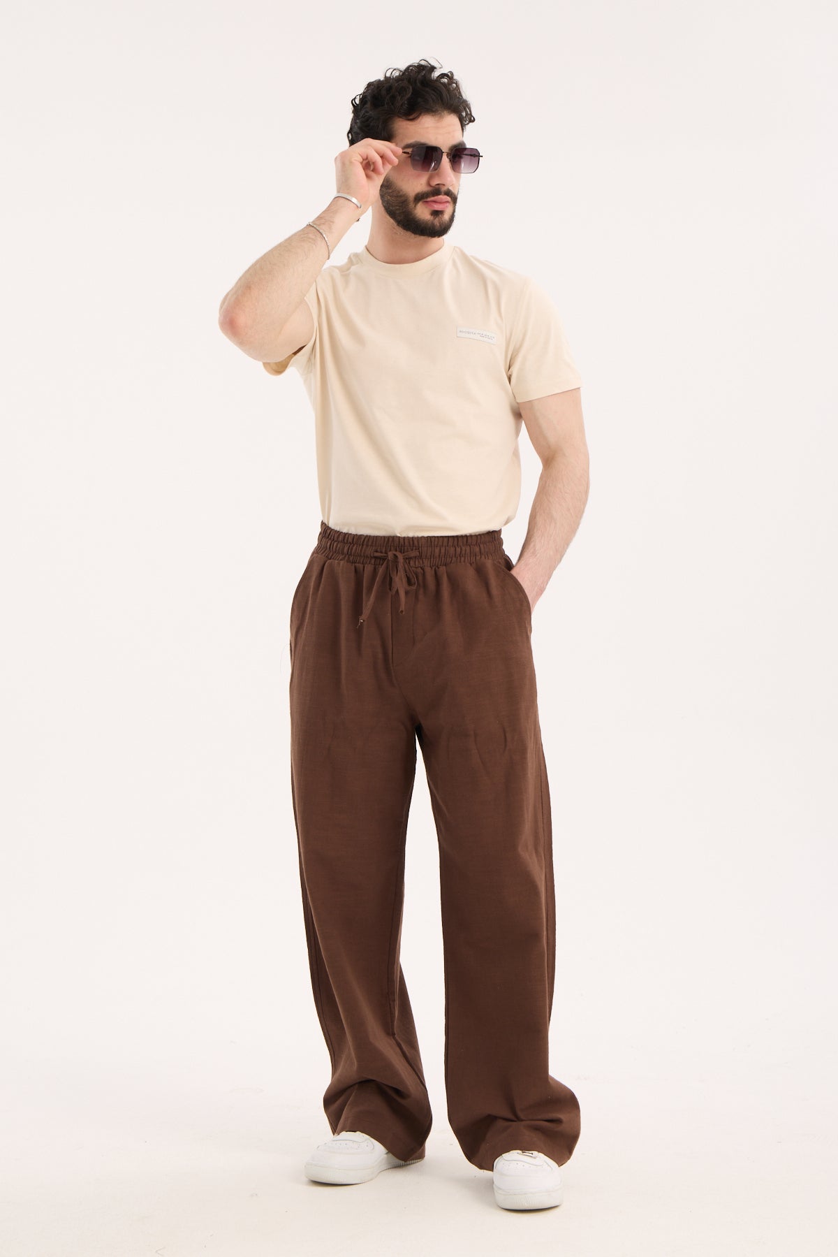 Linen Baggy Pants – X-1014 | 100% Cotton Relaxed Fit Summer Trousers