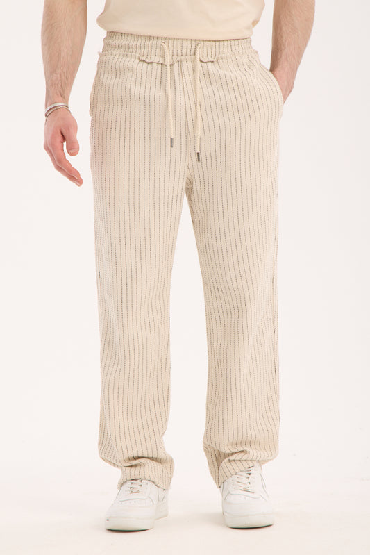 Men's Elastic Waist Striped Pants