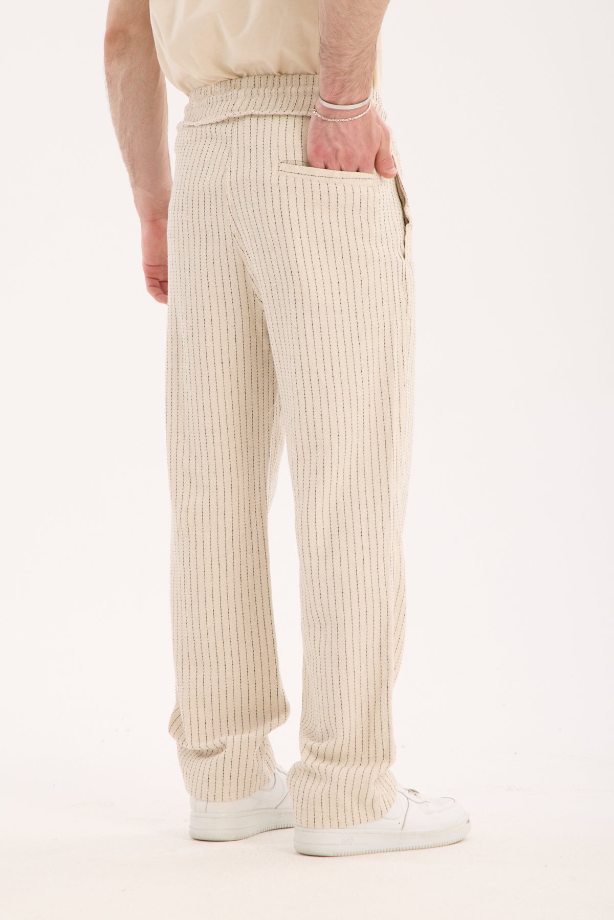 Elastic Waist Striped Pants R-4432