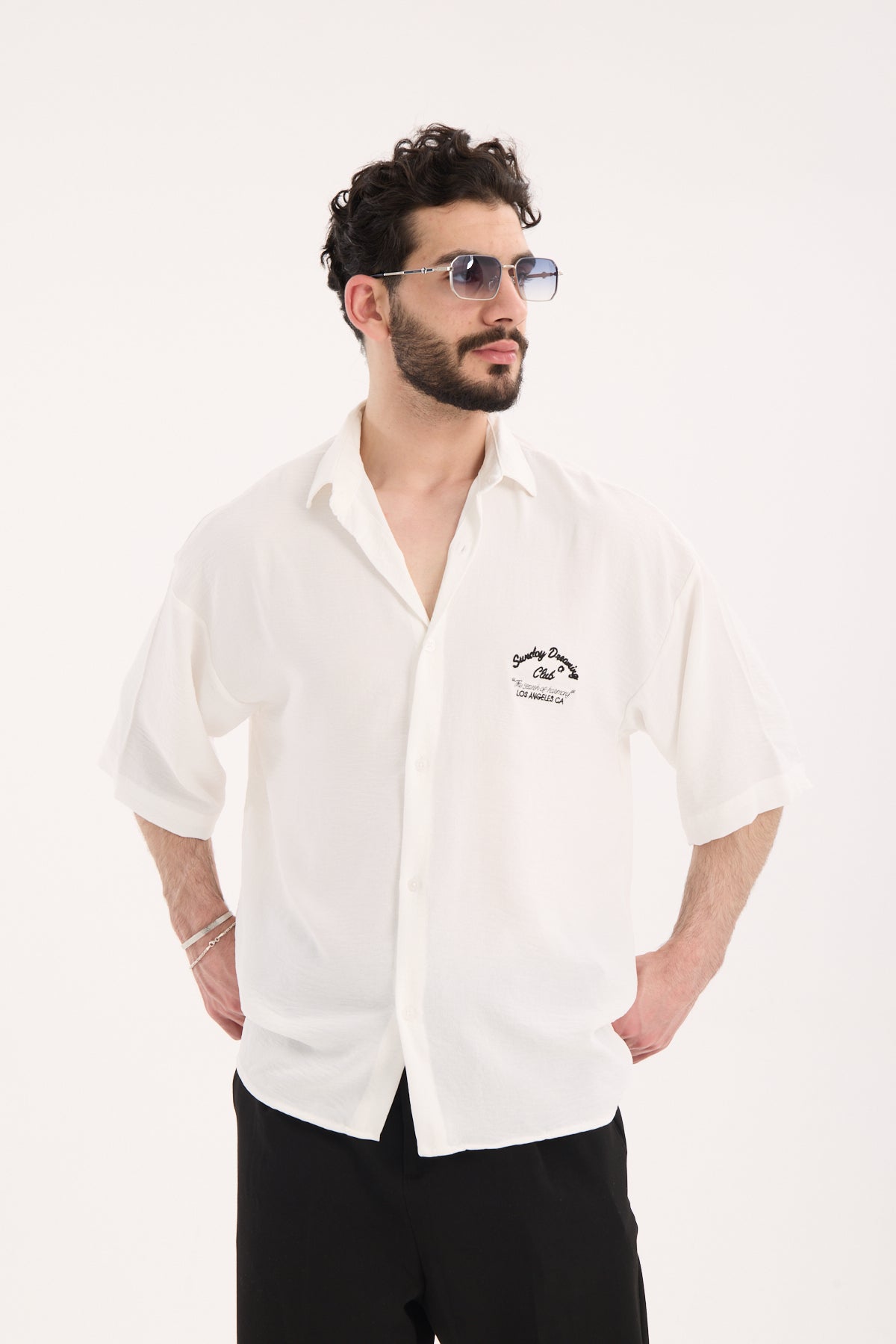 Aerobin Short Sleeve Shirt with Embroidery X-0016